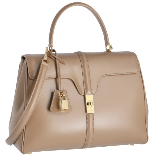 187373bey02bg Celine 16 Saise Medium 2way Shoulder Bag Beige