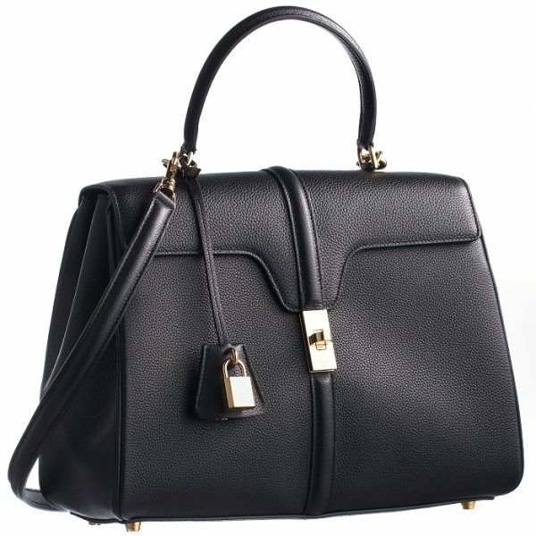 187373bf838no Celine 16 Saise 2way Shoulder Bag Calfskin Black