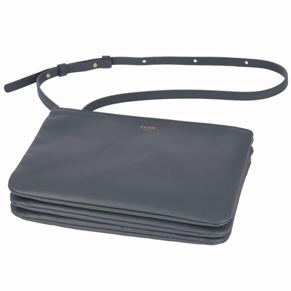 187603beb09gm 4 Celine Trio Small Shoulder Bag Gray