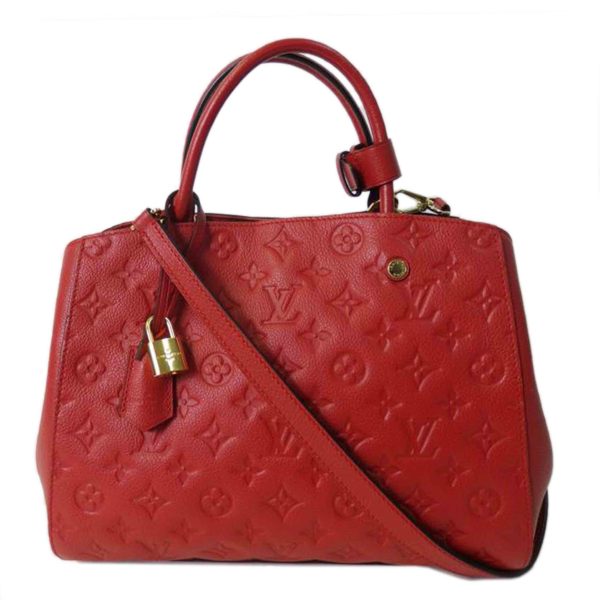 18791 1 Louis Vuitton Montaigne MM Monogram Empriente Bag Red