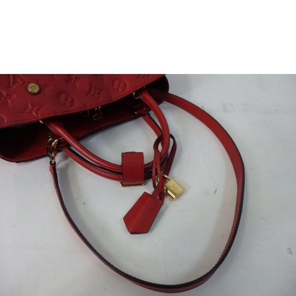 18791 5 Louis Vuitton Montaigne MM Monogram Empriente Bag Red