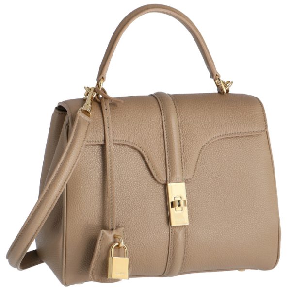 188003bf802bg Celine 16 Saise Small 2way Handbag Beige