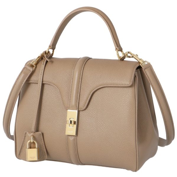 188003bf802bg 1 Celine 16 Saise Small 2way Handbag Beige