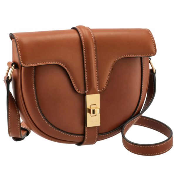 188013bo204lu Celine Small Bouzas 16 Shoulder Bag Tan Brown