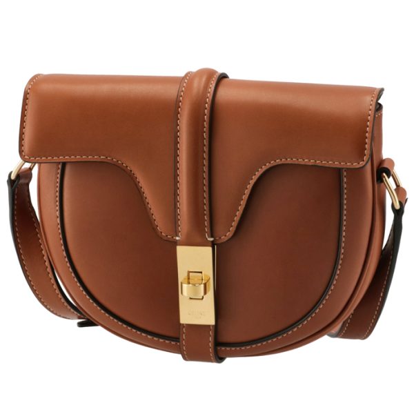 188013bo204lu 1 Celine Small Bouzas 16 Shoulder Bag Tan Brown