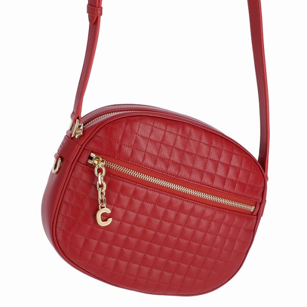 188353bfh27ed 1 Celine C Charm Shoulder Bag Red