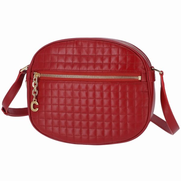 188353bfh27ed 2 Celine C Charm Shoulder Bag Red