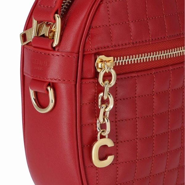 188353bfh27ed 7 Celine C Charm Shoulder Bag Red