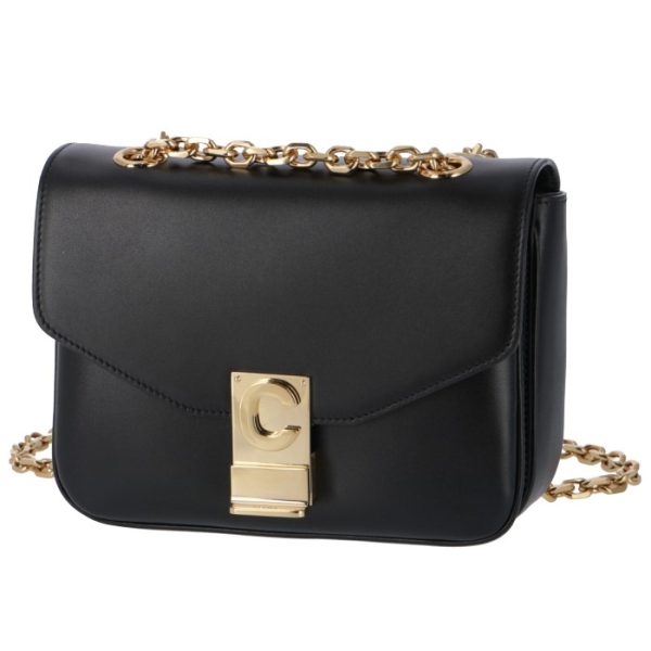 188403bfb38no 1 Celine C Small Chain Shoulder Bag Black