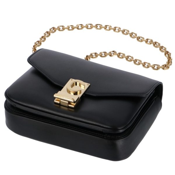 188403bfb38no 3 Celine C Small Chain Shoulder Bag Black