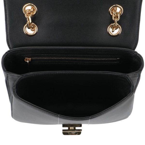 188403bfb38no 5 Celine C Small Chain Shoulder Bag Black