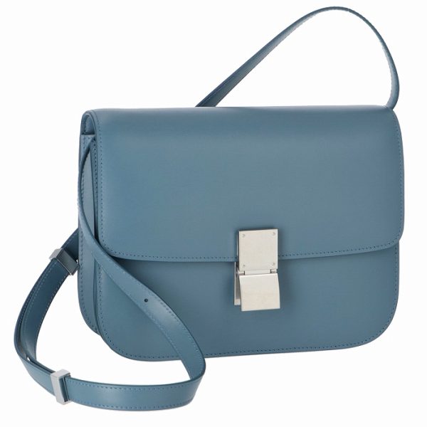 189173dls07su 1 Celine Classic Box Medium Shoulder Bag Blue