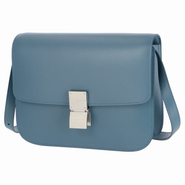 189173dls07su 2 Celine Classic Box Medium Shoulder Bag Blue