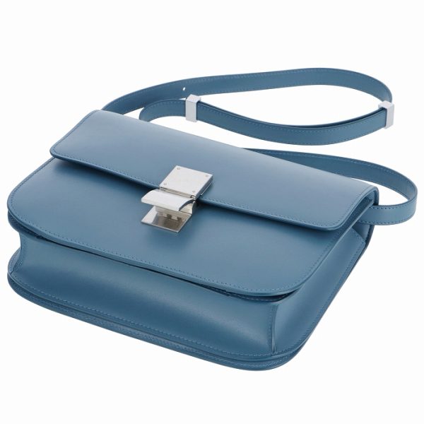 189173dls07su 4 Celine Classic Box Medium Shoulder Bag Blue