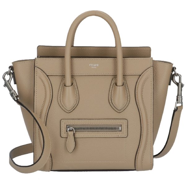 189243dru03un o Celine Nano Luggage Shoulder Bag Dune Beige