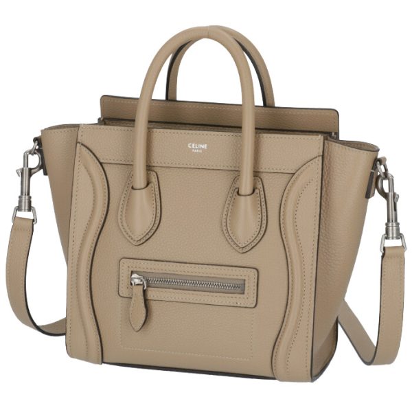 189243dru03un o 1 Celine Nano Luggage Shoulder Bag Dune Beige