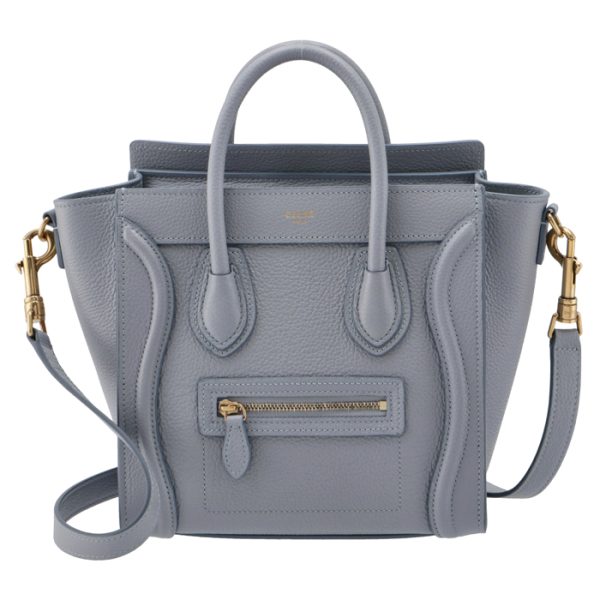 189243dru07au Celine Nano Luggage Shoulder Bag Blue Gray