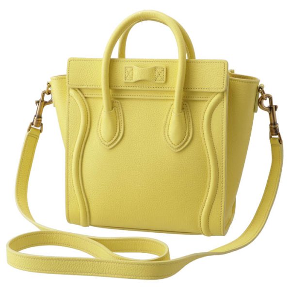 189243dru11ac 2 Celine Nano Luggage Shoulder Bag Yellow