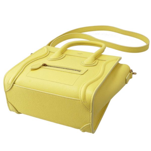 189243dru11ac 3 Celine Nano Luggage Shoulder Bag Yellow