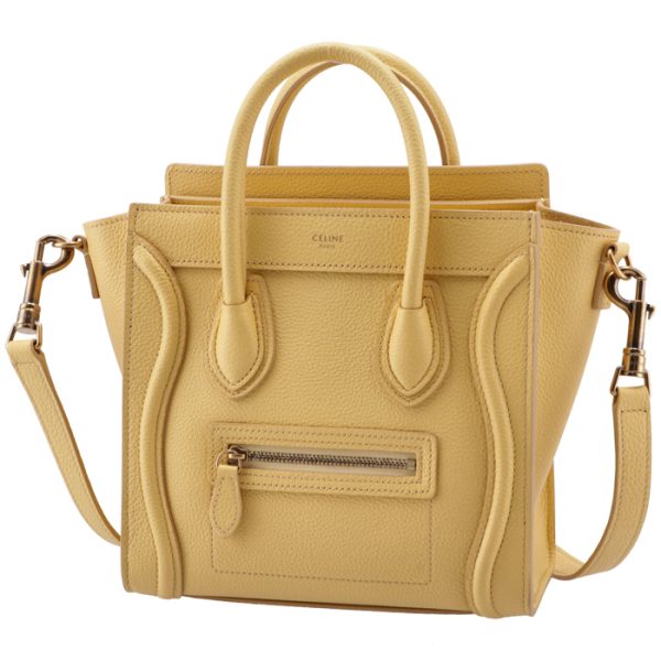 189243dru11po 1 Celine Nano Luggage Shoulder Bag Yellow