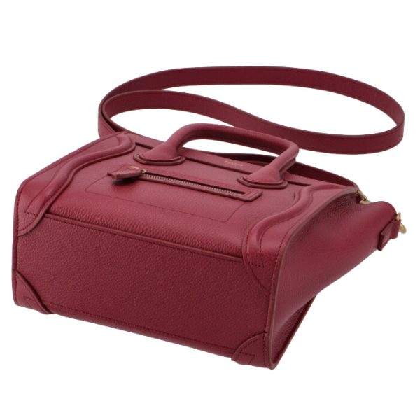 189243dru25ry 3 Celine Nano Luggage Shoulder Bag Raspberry