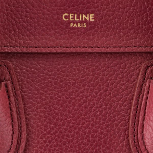 189243dru25ry 4 Celine Nano Luggage Shoulder Bag Raspberry