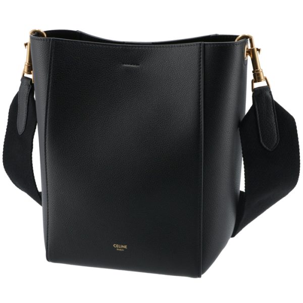 189303ah438no 1 Celine Sangle Bucket Small Shoulder Bag Black