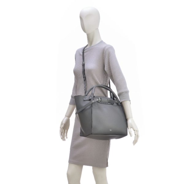 189313a4t09gm 7 Celine Big Bag Small Smooth Leather Tote Gray