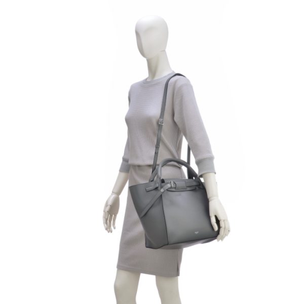 189313a4t09gm 8 Celine Big Bag Small Smooth Leather Tote Gray