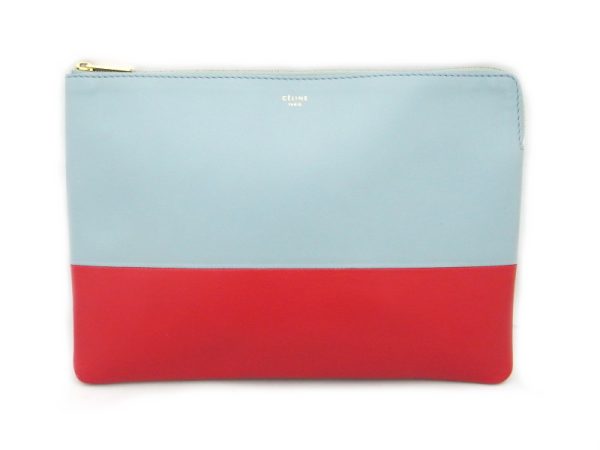 Exif JPEG PICTURE Celine Leather Clutch Bag Blue