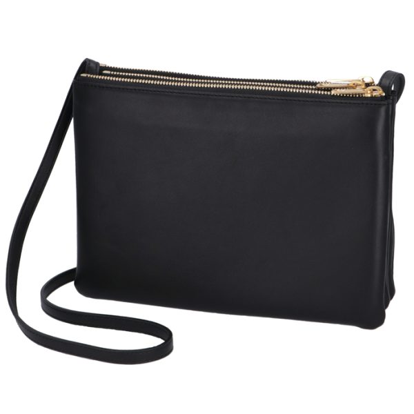 192043cad38no 2 Celine Trio Large Shoulder Bag Lambskin Black