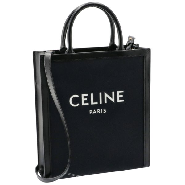 192082csu38no Celine Small Vertical Hippo Cabas Canvas Tote Black