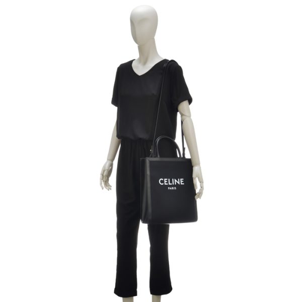 192082csu38no 7 Celine Small Vertical Hippo Cabas Canvas Tote Black