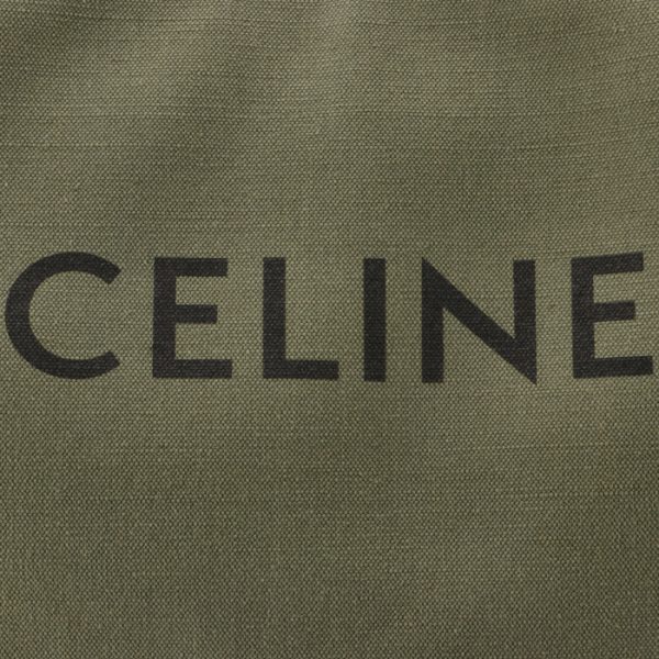 192172cdp15kz 4 Celine Square Hippo Canvas Logo Tote Khaki Brown