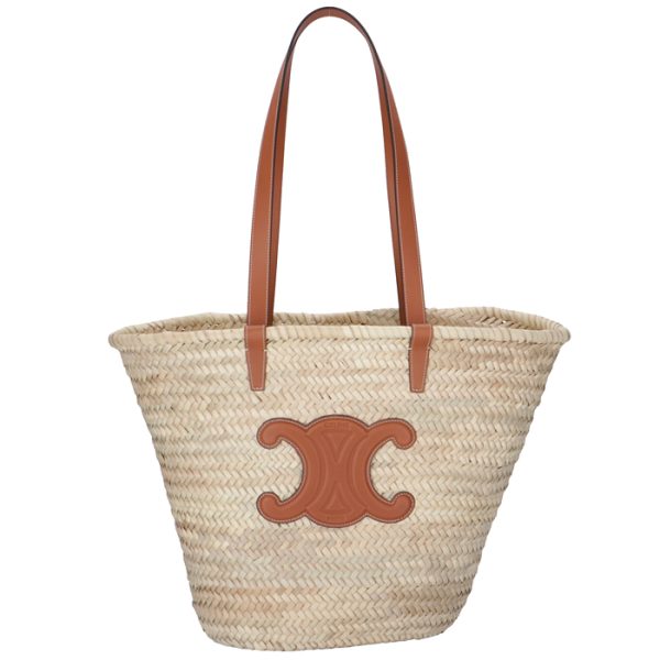 192492cgg04lu Celine Triomphe Large Basket Bag Raffia Beige