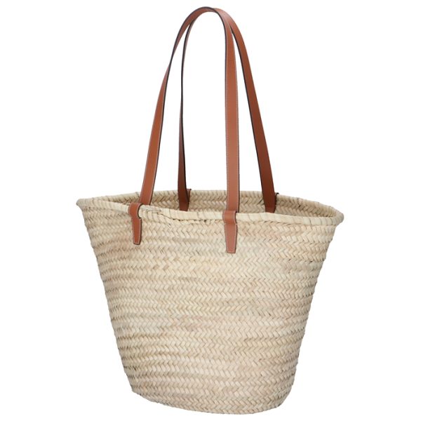 192492cgg04lu 2 Celine Triomphe Large Basket Bag Raffia Beige