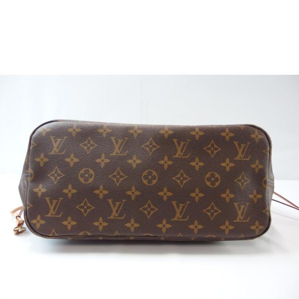 19339 3 Louis Vuitton Neverfull MM Monogram Handbag Brown