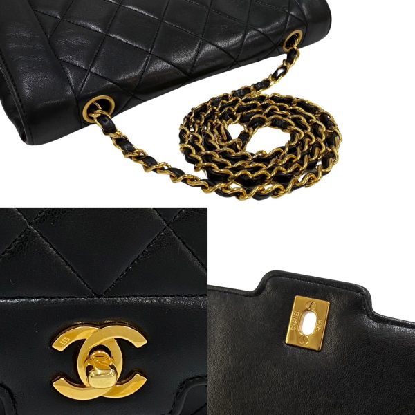 193e234855267 5 Chanel Diana Flap Matelasse Lambskin Mini Shoulder Bag Black