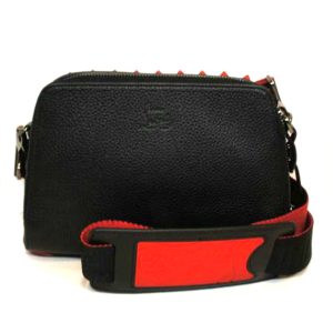 19422 1 Christian Louboutin Loubittown Rubber Studs Leather Shoulder Bag Red