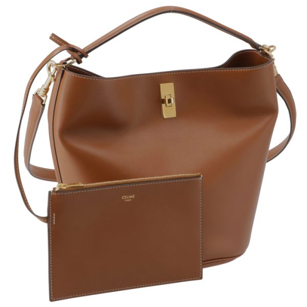 195573cr404lu Celine Shoulder Bag Bucket 16 Tan Brown