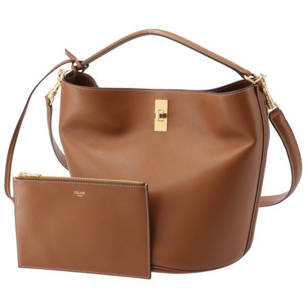 195573cr404lu 1 Celine Shoulder Bag Bucket 16 Tan Brown