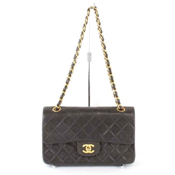 1956240107472t 1 Chanel W Flap Matelasse Lambskin Chain Shoulder Bag Black