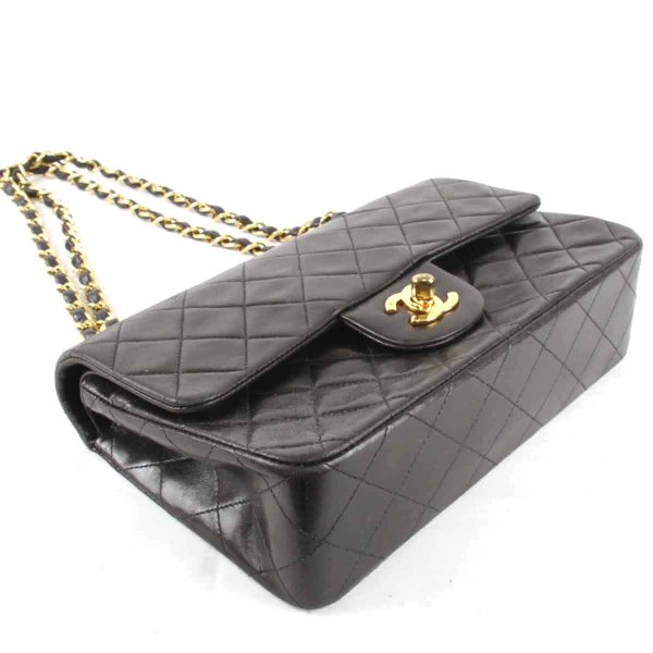 1956240107472t 4 Chanel W Flap Matelasse Lambskin Chain Shoulder Bag Black