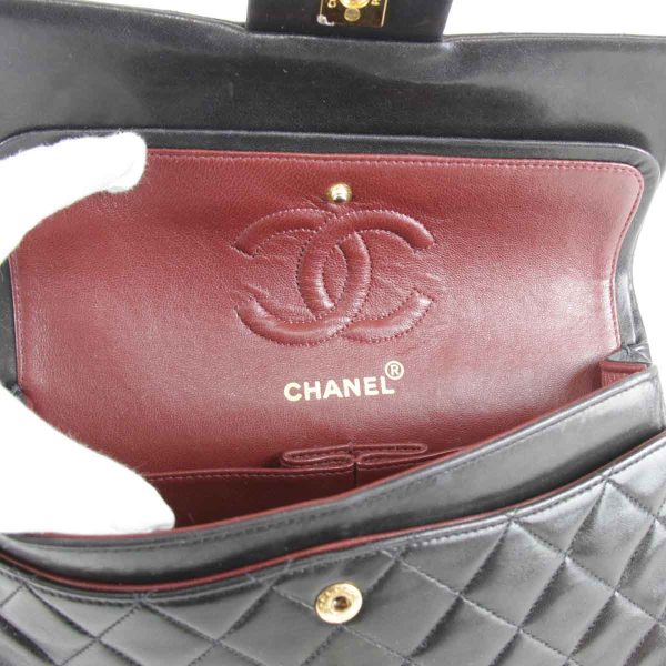 1956240107472t 8 Chanel W Flap Matelasse Lambskin Chain Shoulder Bag Black