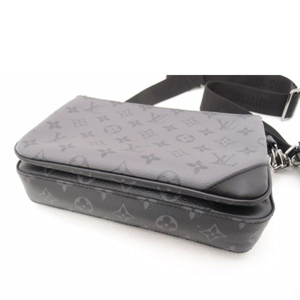 19653 3 Louis Vuitton Trio Monogram Eclipse Messenger Bag Grey