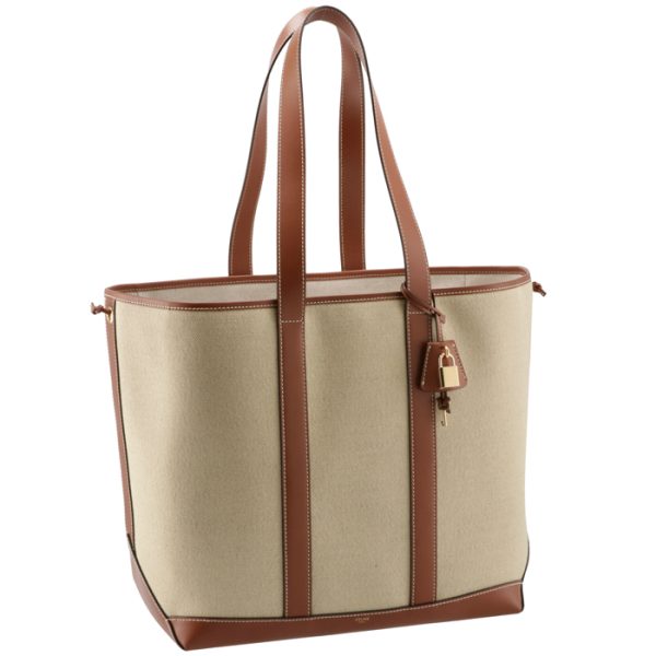 196742djk02nt Celine Tote Marine Hippo Cabas Marin Beige Brown