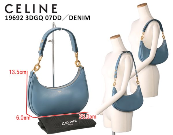 19692 3dgq 07dd 1 Celine Medium Ava Denim Clutch Bag Blue