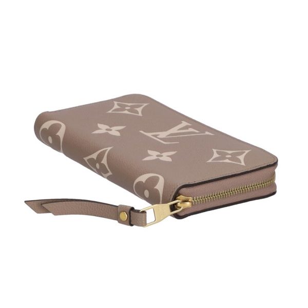 19728 3 Louis Vuitton Zippy Wallet Monogram Empreinte Beige