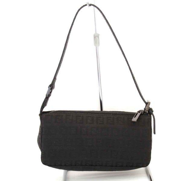 1985240107623t 1 Fendi Zucchino Canvas Handbag Black