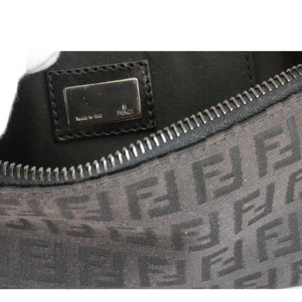 1985240107623t 8 Fendi Zucchino Canvas Handbag Black